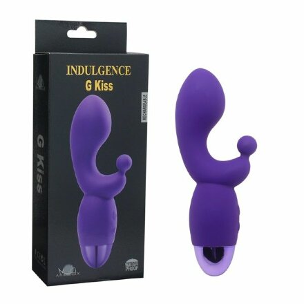 Фиолетовый вибратор INDULGENCE Rechargeable G Kiss - 16,5 см. 