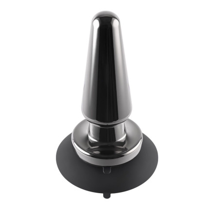 Черная анальная вибропробка Advanced Metal Plug - 13,8 см. 