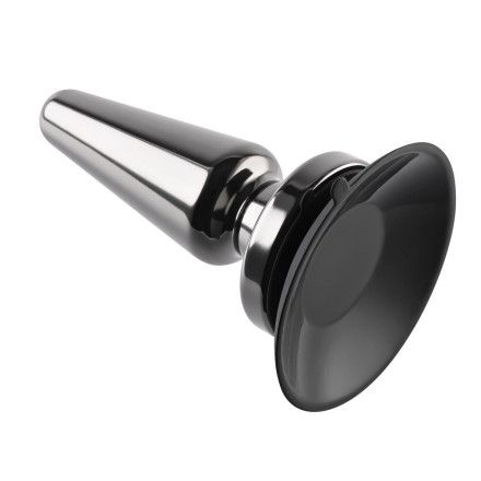 Черная анальная вибропробка Advanced Metal Plug - 13,8 см. 
