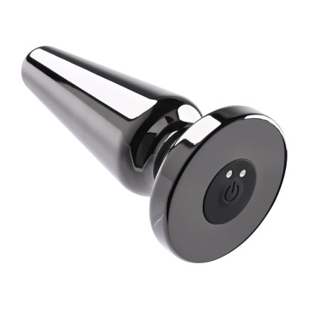 Черная анальная вибропробка Advanced Metal Plug - 13,8 см. 