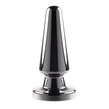 Черная анальная вибропробка Advanced Metal Plug - 13,8 см. 