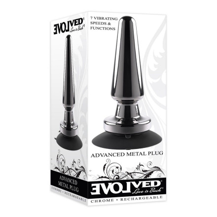 Черная анальная вибропробка Advanced Metal Plug - 13,8 см. 