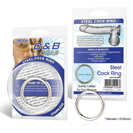 Стальное эрекционное кольцо STEEL COCK RING - 4.5 см. 