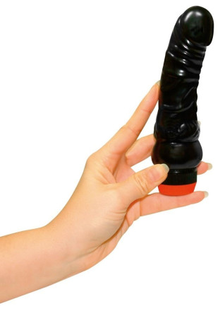 Черный вибратор-реалистик Natur-Vibrator - 17 см. 