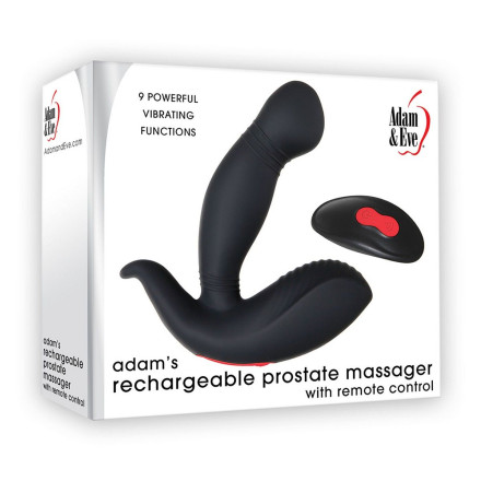 Черный вибростимулятор простаты Adam s Rechargeable - 11,7 см. 