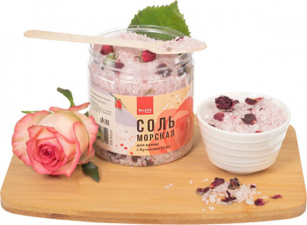 Морская соль для ванны с бутонами розы - 600 гр. 