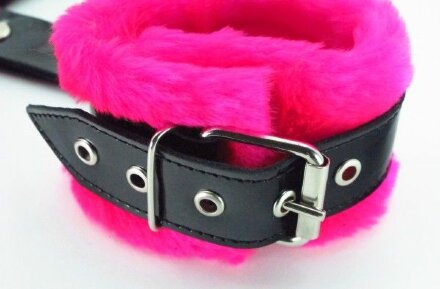 Набор фиксаторов краб с розовым мехом BDSM Light 