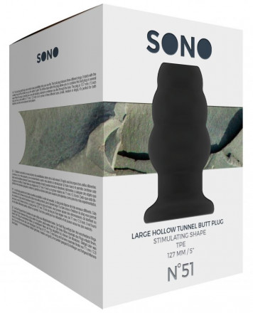 Чёрная анальная пробка с тоннелем №51 Large Hollow Tunnel Butt Plug 5 Inch - 12,7 см. 