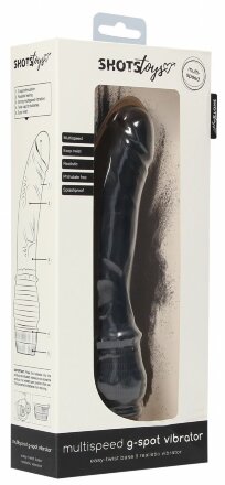 Черный вибромассажер Multispeed G-Spot Vibrator - 19 см. 