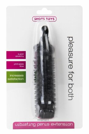 Чёрная насадка Elephant Vibrating Penis Extension - 14 см. 