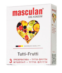 Жёлтые презервативы Masculan Ultra Tutti-Frutti с фруктовым ароматом - 3 шт.