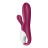Малиновый вибратор-кролик Hot Bunny с функцией нагрева - 17,5 см. 