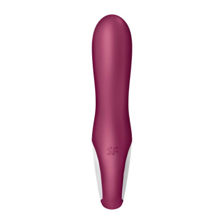 Малиновый вибратор-кролик Hot Bunny с функцией нагрева - 17,5 см. 