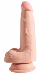 Телесный фаллоимитатор на присоске 5&quot; Triple Density Cock with Balls - 17,78 см.