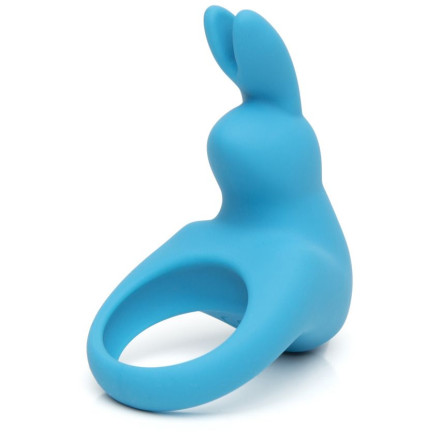 Голубое эрекционное виброкольцо Happy Rabbit Rechargeable Rabbit Cock Ring 