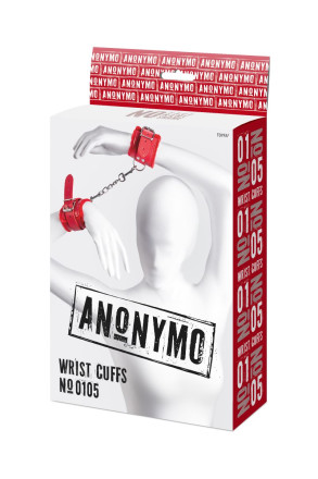 Красные наручники Anonymo из искусственной кожи 