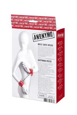 Красные наручники Anonymo из искусственной кожи 