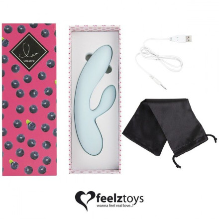 Нежно-голубой вибратор-кролик Lea Rabbit Vibrator - 20,2 см. 