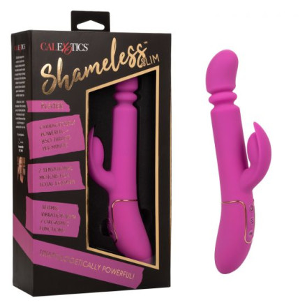 Лиловый вибратор с поступательными движениями Shameless Slim Player - 22,75 см. 