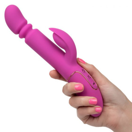 Лиловый вибратор с поступательными движениями Shameless Slim Player - 22,75 см. 