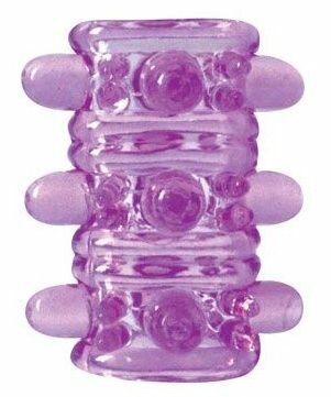 Открытая фиолетовая насадка на пенис Crystal Sleeve - 5,5 см. 