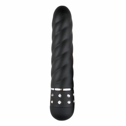 Черный мини-вибратор Diamond Twisted Vibrator - 11,4 см. 