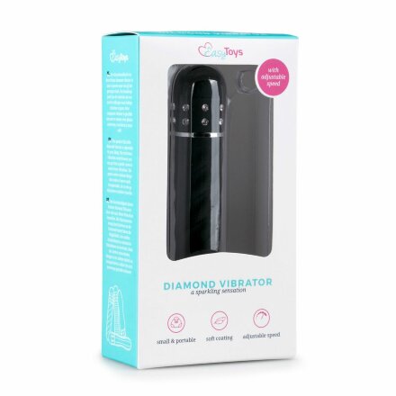 Черный мини-вибратор Diamond Twisted Vibrator - 11,4 см. 