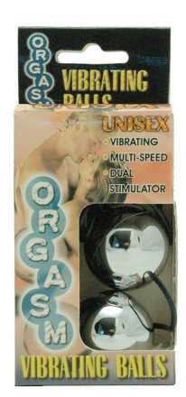Серебристые вагинальные шарики с вибрацией ORGASM VIBRATING BALL 