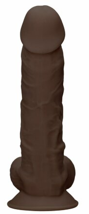Коричневый фаллоимитатор Silicone Dildo With Balls - 22,8 см. 