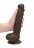 Коричневый фаллоимитатор Silicone Dildo With Balls - 22,8 см. 