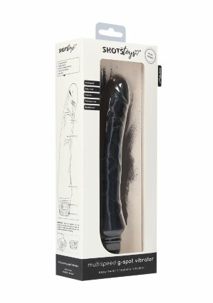 Черный вибромассажер Multispeed G-Spot Vibrator - 23,5 см. 