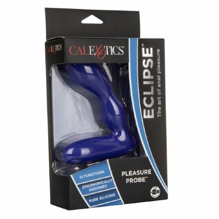 Синий анальный вибратор Eclipse Pleasure Probe - 13,25 см. 