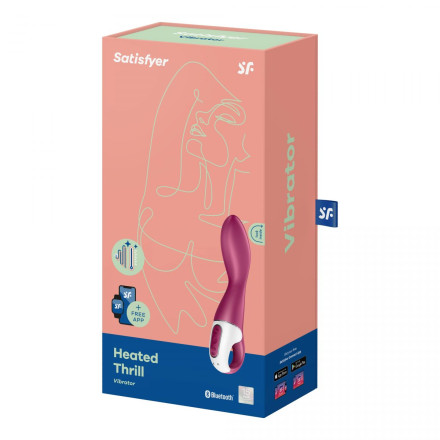Малиновый вибромассажер для стимуляции G-точки Heated Thrill - 20,6 см. 