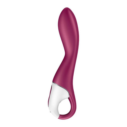 Малиновый вибромассажер для стимуляции G-точки Heated Thrill - 20,6 см. 