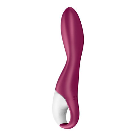 Малиновый вибромассажер для стимуляции G-точки Heated Thrill - 20,6 см. 