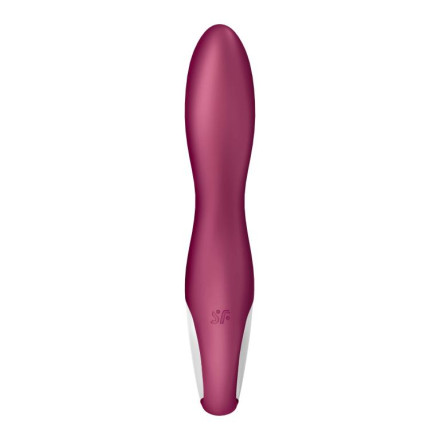Малиновый вибромассажер для стимуляции G-точки Heated Thrill - 20,6 см. 