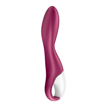 Малиновый вибромассажер для стимуляции G-точки Heated Thrill - 20,6 см. 