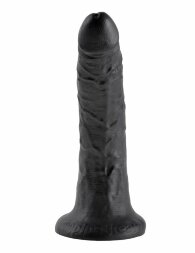 Чёрный фаллоимитатор с присоской 7&quot; Cock - 17,8 см.