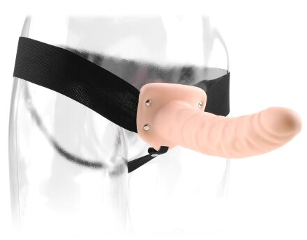 Полый страпон 8&quot; Hollow Strap-On телесного цвета - 19 см. 