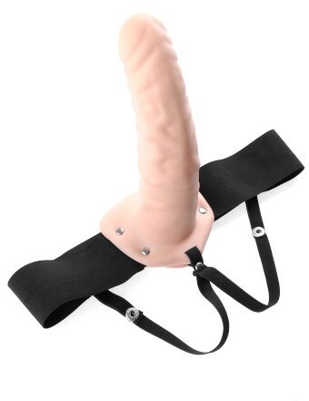 Полый страпон 8&quot; Hollow Strap-On телесного цвета - 19 см. 