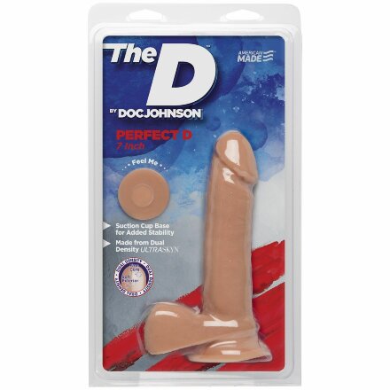 Телесный фаллоимитатор на присоске The D Perfect D 7&quot; Vanilla - 17,78 см. 