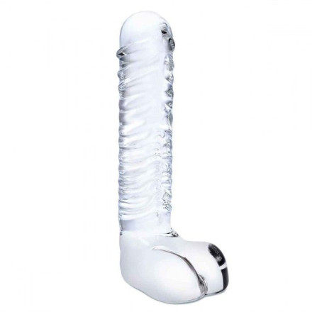 Прозрачный фаллоимитатор 8  Realistic Ribbed Glass Dildo - 20,3 см. 
