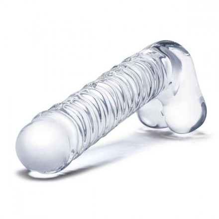 Прозрачный фаллоимитатор 8  Realistic Ribbed Glass Dildo - 20,3 см. 