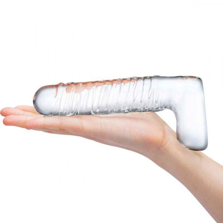 Прозрачный фаллоимитатор 8  Realistic Ribbed Glass Dildo - 20,3 см. 