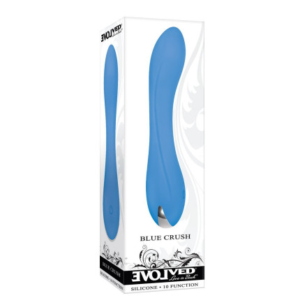Голубой вибратор для G-точки Blue Crush - 11,9 см. 