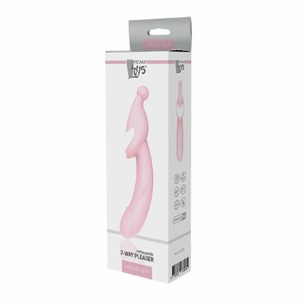 Розовый вибромассажер 2-WAY PLEASER - 21 см. 