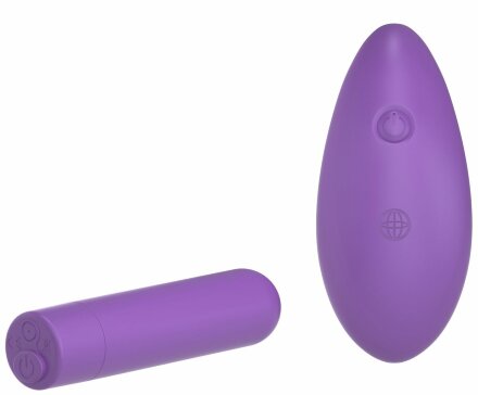 Фиолетовая вибропуля с пультом Rechargeable Remote Control Bullet - 7,62 см. 