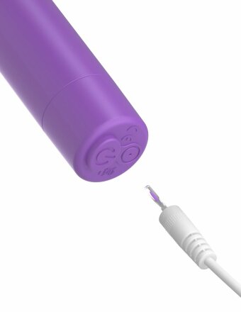 Фиолетовая вибропуля с пультом Rechargeable Remote Control Bullet - 7,62 см. 
