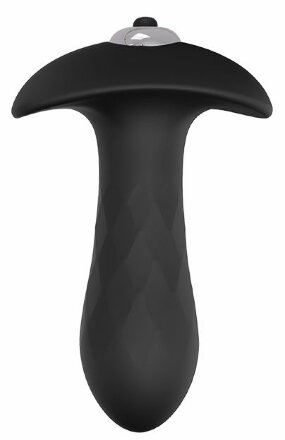 Черная анальная вибровтулка SINGLE SPEED DIAMOND PLUG - 9 см. 