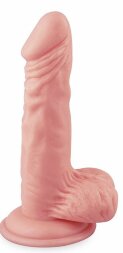 Телесный фаллоимитатор 7&quot; Dong with Balls - 16 см.